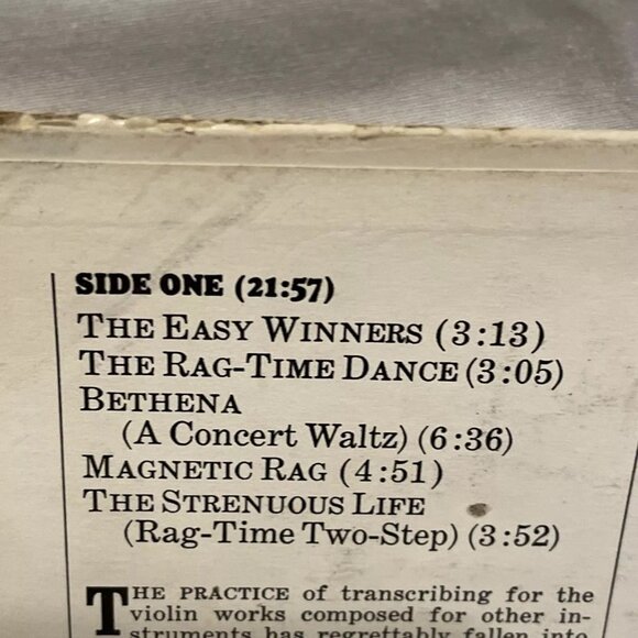 Itzhak Perlman André Previn The Easy Winners (Vinyl, 1975) Angel Records S-37113 - Picture 4 of 10